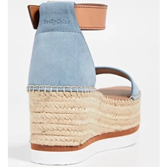 See by Chloe Glyn Espadrilles Wedge Black Leather Ankle  See by Chloe Ankle-Strap Platform Espadrille Sandals